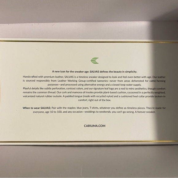 NIB Cariuma Salvas White Smooth Leather/Leopard Sneaker - Women’s 10.5/Men’s 9 - Picture 9 of 14